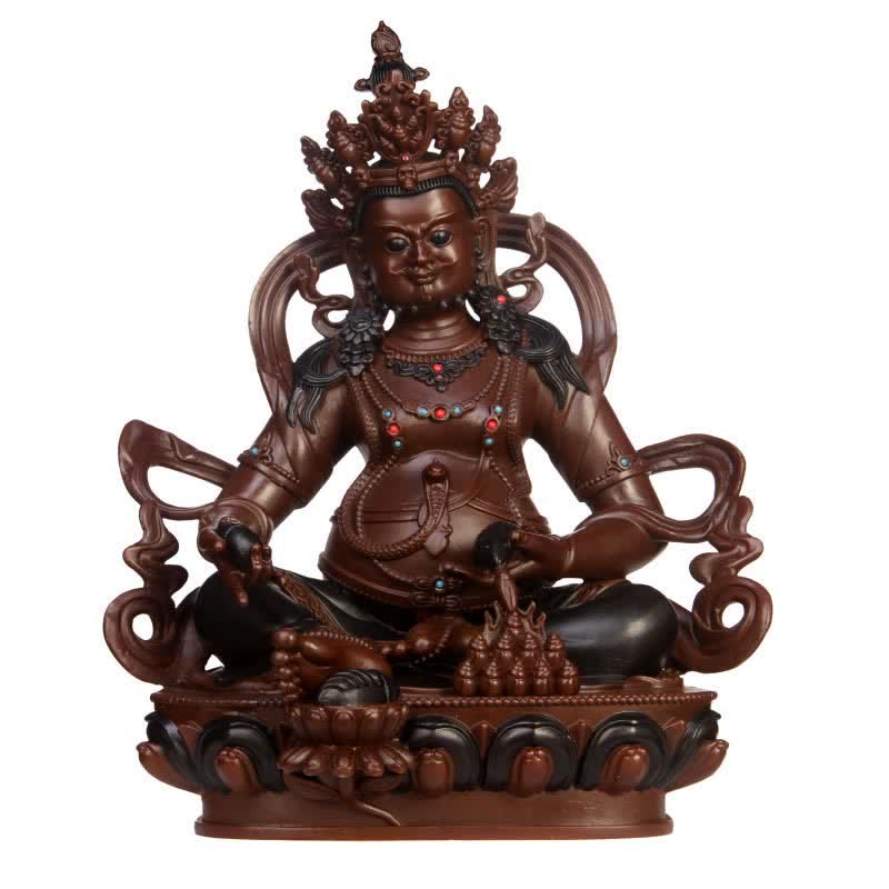 Mythstone Yellow Jambhala Bodhisattva Figurine Compassion Copper Statue Home Office Decoration