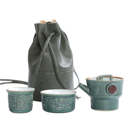 Mythstone Sanxingdui Ceramic Teacup Kung Fu Tea Cup With Bag