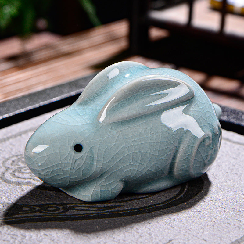 Mythstone Chinese Zodiac Wealth Ceramic Tea Pet Home Figurine Decoration