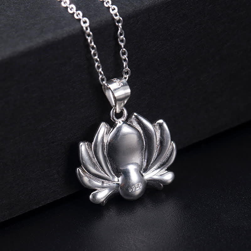 Mythstone 925 Sterling Silver Lotus Flower Pearl Wealth Necklace Pendant