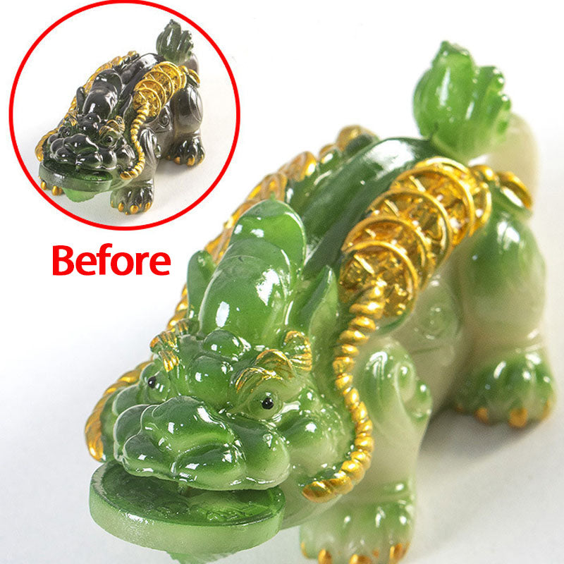 Mythstone Color Changing Small PiXiu Copper Coins Resin Tea Pet Wealth Home Figurine Decoration