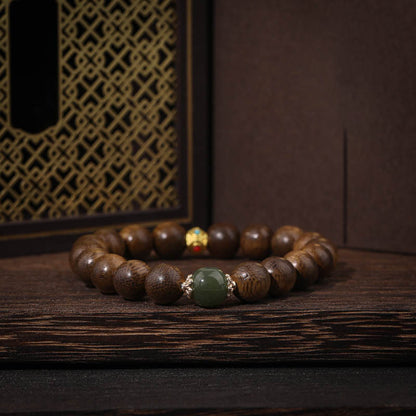 Mythstone Agarwood Good Luck Glazed Strength Bracelet