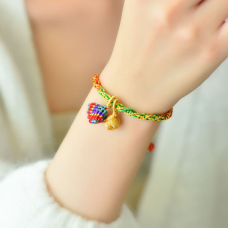 Mythstone Colorful Rope Luck Handcrafted Zongzi Charm Bracelet