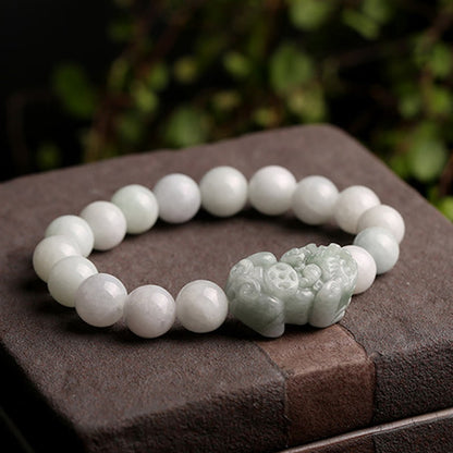 Pulsera de jade PiXiu de la suerte, prosperidad y riqueza con piedra mítica Feng Shui