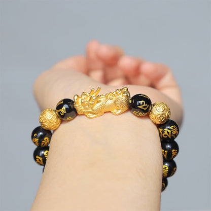 MythStone FengShui PiXiu Obsidian Wealth Bracelet