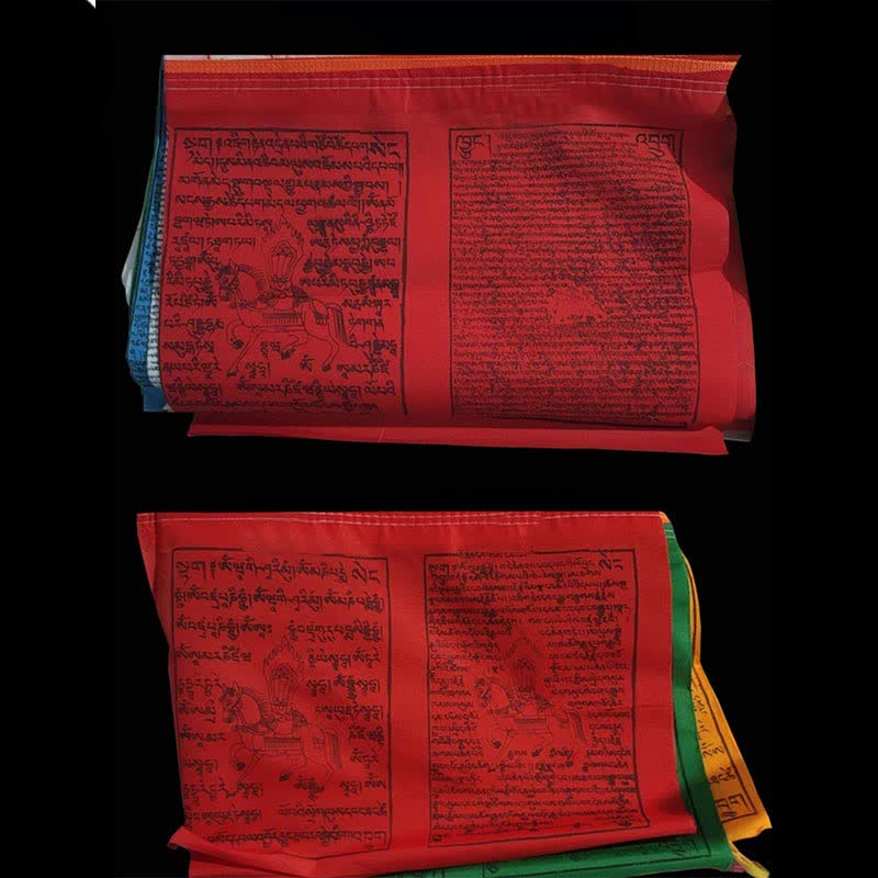 Mythstone Tibetan 5 Colors Windhorse Scriptures Auspicious Outdoor Prayer Flag