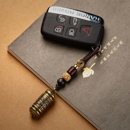 Mythstone Heart Sutra Copper Key Chain