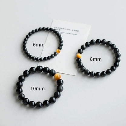 Pulsera de amor positivo con obsidiana arcoíris y ojo de tigre natural Mythstone