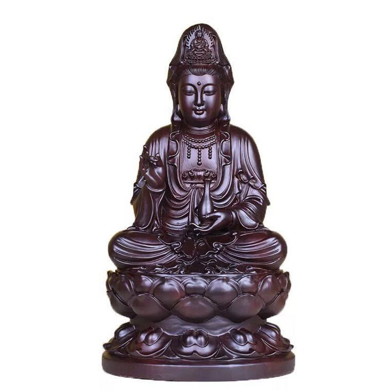 Mythstone Avalokitesvara Ebony Lotus Harmony Blessing Home Decoration