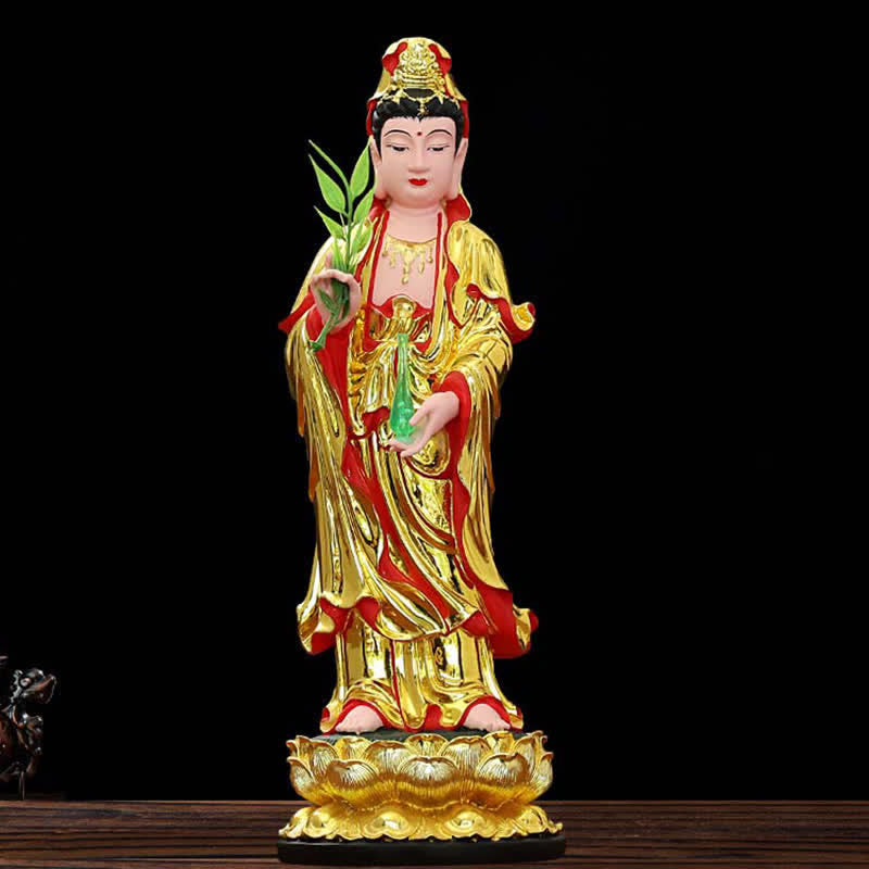 Mythstone Chenrezig Bodhisattva Avalokitesvara Figurine Harmony Resin Statue Home Decoration