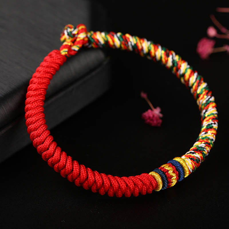 MythStone Tibetan Handmade Multicolored Thread King Kong Knot Strength Braid String Bracelet