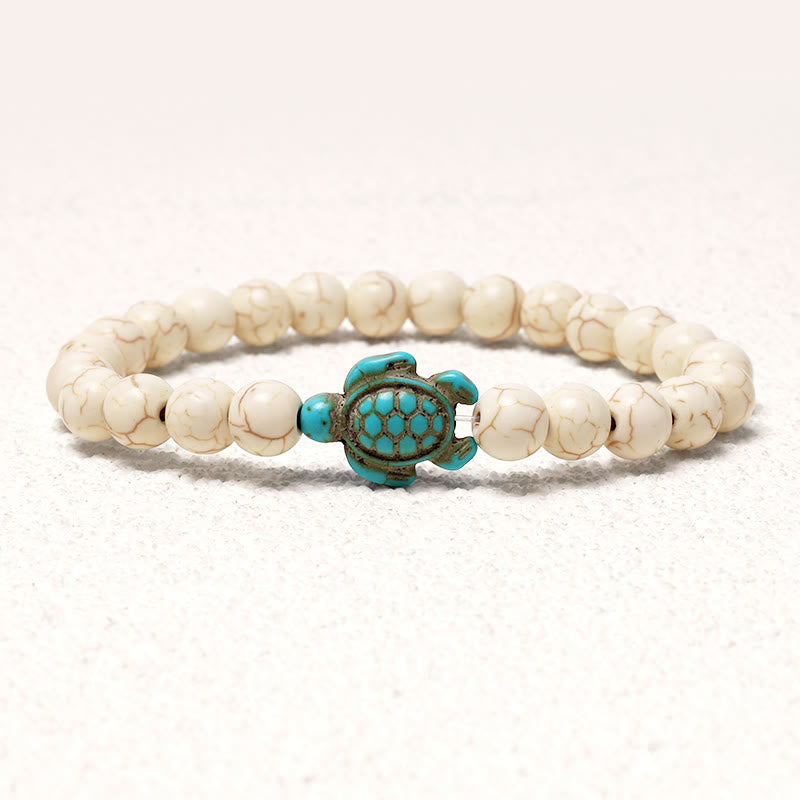 MythStone Natural Stone Sea Turtle Turquoise Blessing Bracelet