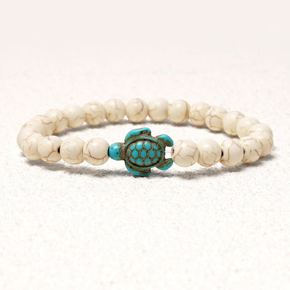 MythStone Natural Stone Sea Turtle Turquoise Blessing Bracelet