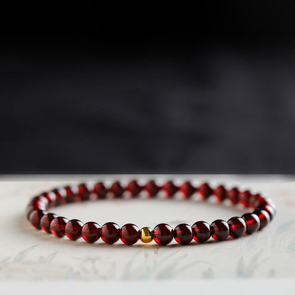 Mythstone 999 Gold Koi Fish Natural Garnet Protection Bracelet