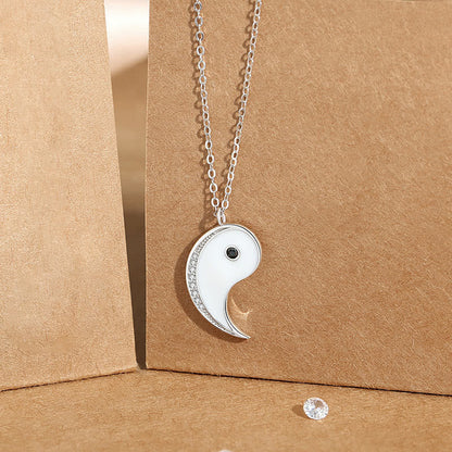 Mythstone 925 Sterling Silver Yin Yang Symbol Harmnoy Necklace Pendant