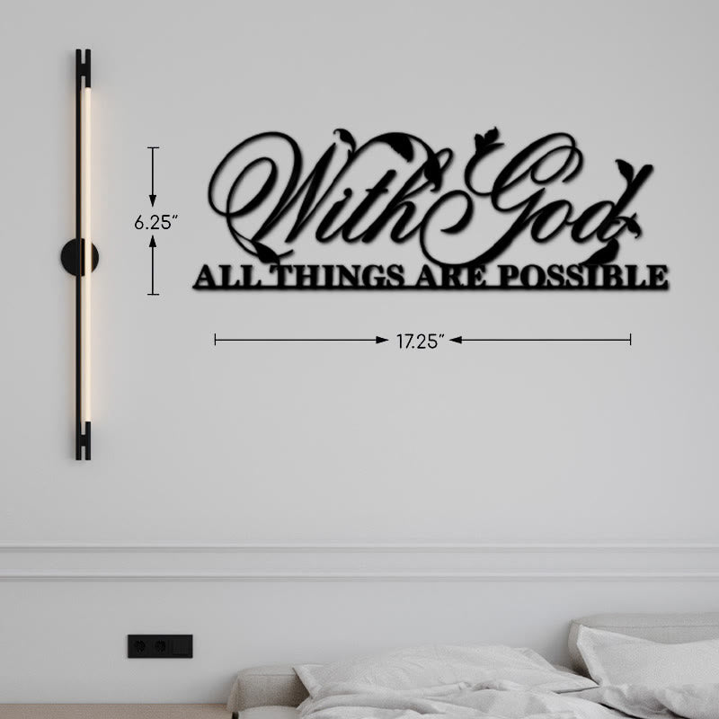 Mythstone With God All Things Are Possible Metal Sign Wall Art