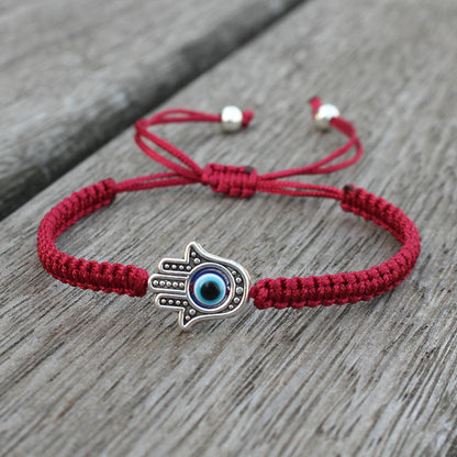 Pulsera de hilo con símbolo de la suerte Hamsa hecha a mano de Mythstone