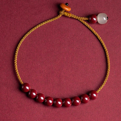 Mythstone Natural Cinnabar Beaded Blessing Handmade Bracelet