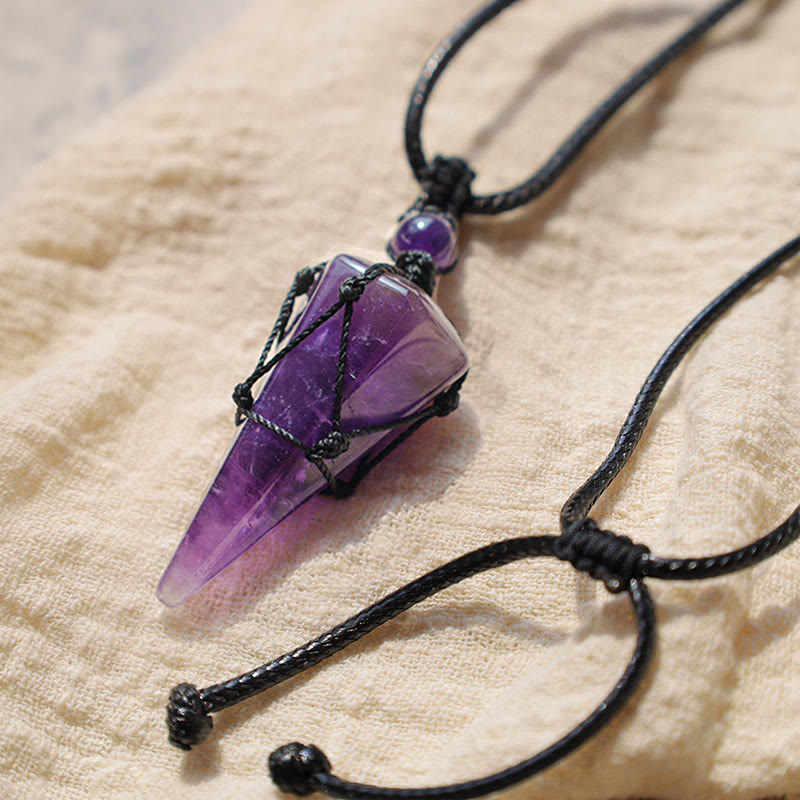 Mythstone Natural Stone Pointed Pendant Necklace