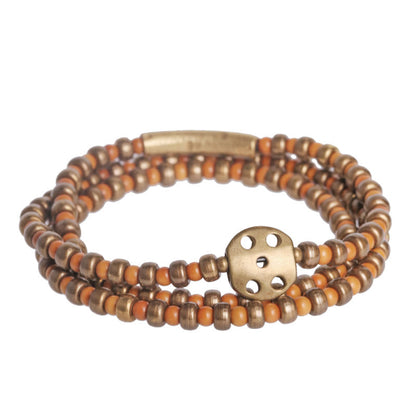 Mythstone Retro Olive Pit Copper Wealth Bracelet