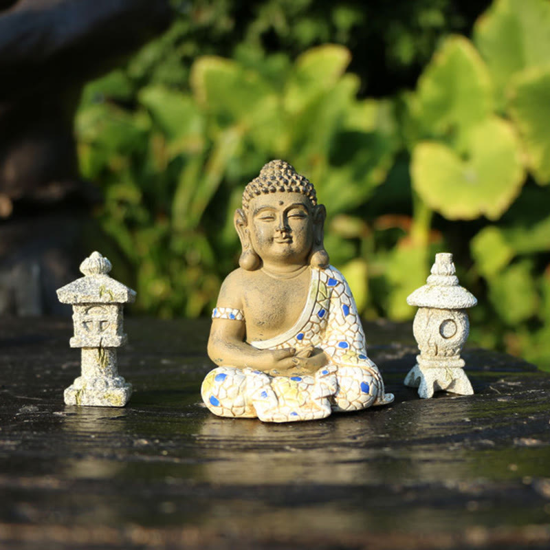 Mythstone Meditating Zen Buddha Serenity Resin Statue Figurine Home Decoration