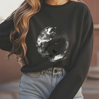 Mythstone Yin Yang Fleece Lined Polyester Sweatshirt