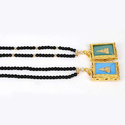 Obsidian Buddha Serenity Pendant Necklace