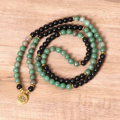 MythStone 108 Beads Natural Agate Mala Healing Bracelet