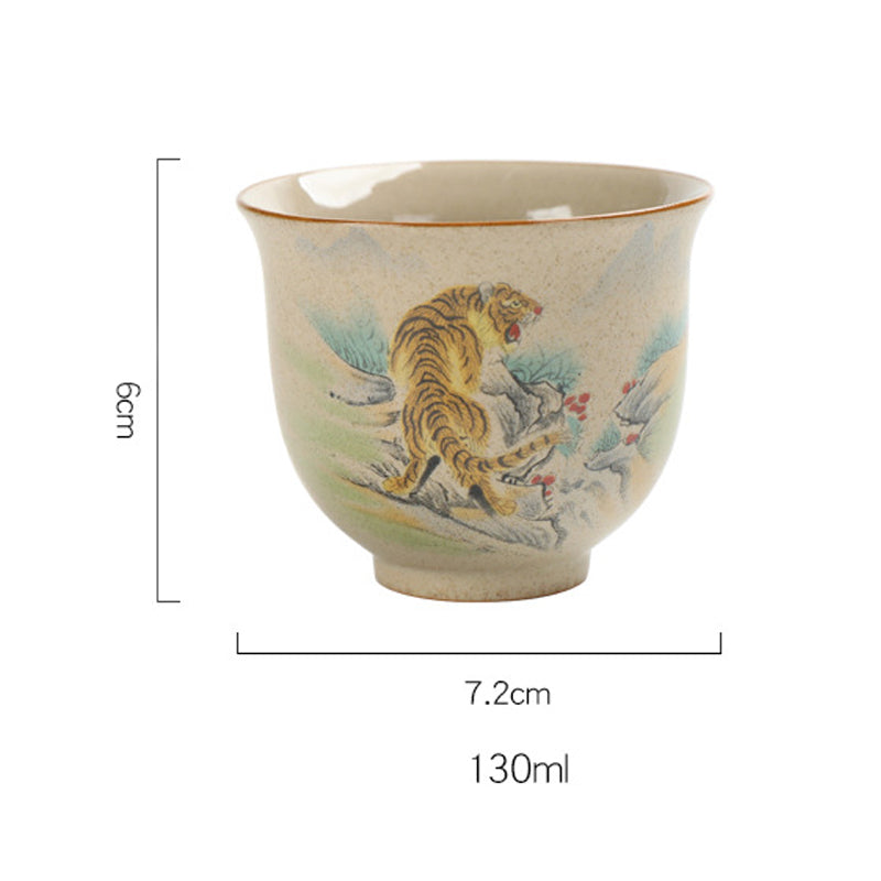 Mythstone 12 Chinese Zodiac Ceramic Teacup Kung Fu Tea Cup 130ml