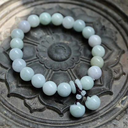 Mythstone Natural Jade Pi Xiu Buddha Gourd Apple Success Bracelet