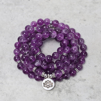 Mythstone Natural Amethyst Purification Mala Bracelet