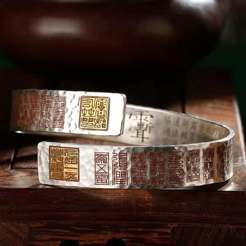 Brazalete de cobre con letras Mythstone para curación y equilibrio