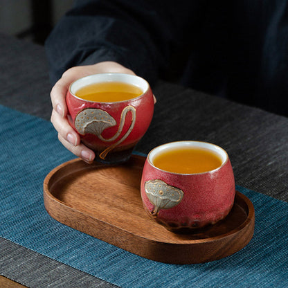 Mythstone Lotus Pod Engraved Teacup Kung Fu Tea Cup