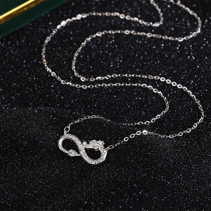 Mythstone 999 Sterling Silver Year of the Dragon Endless Knot Success Necklace Pendant