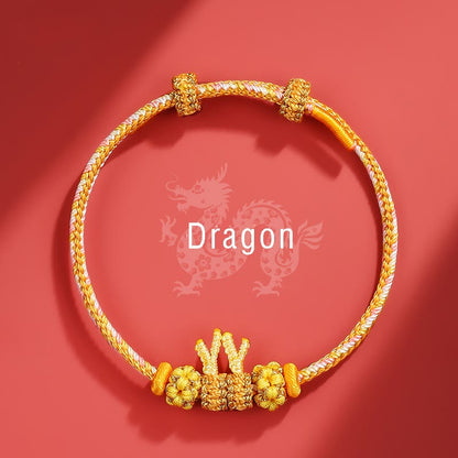 Pulsera trenzada con la suerte del año del dragón hecha a mano de Mythstone 