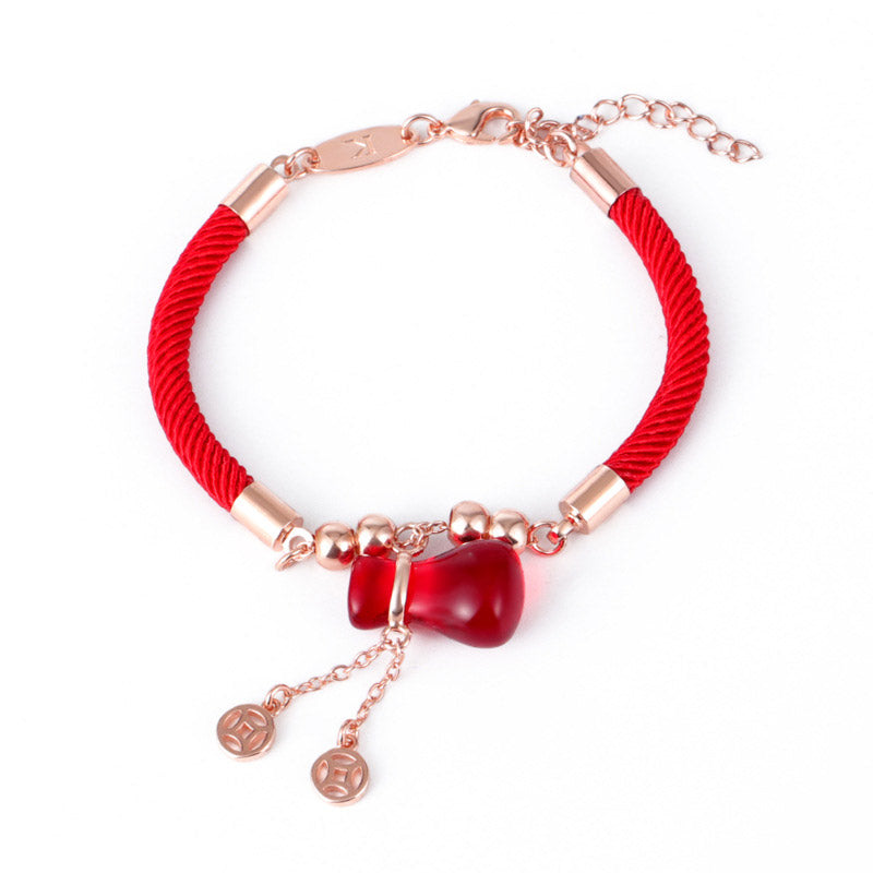 Mythstone Wealth Attractor Red Agate Red Rope Bracelet