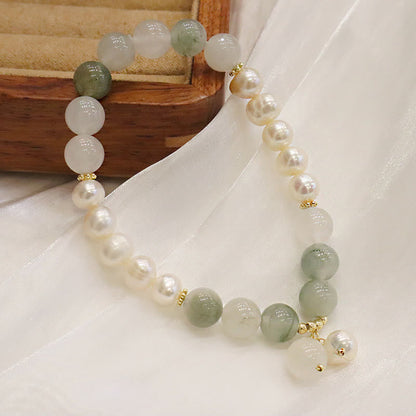 MythStone Natural Pearl Jade Healing Sincerity Bracelet