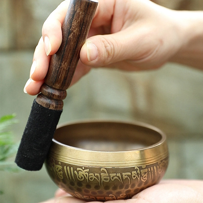 Mythstone Tibetan Sound Bowl Handcrafted for Yoga and Meditation Singing Bowl Set