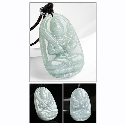 Colgante de jade de Buda natal del zodíaco chino con piedra mitológica que representa la prosperidad y la riqueza