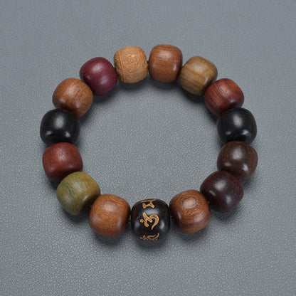 Mythstone Tibet Various Wood Om Mani Padme Hum Purity Bracelet