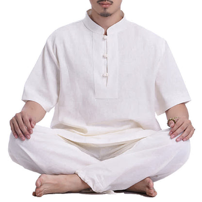 Conjunto de ropa de lino y algodón para hombre con meditación zen espiritual Mythstone