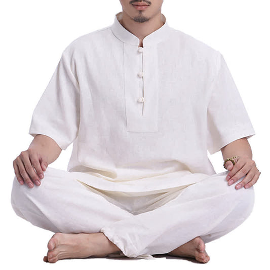 Mythstone Spiritual Zen Meditation Prayer Practice Cotton Linen Clothing Men's Set