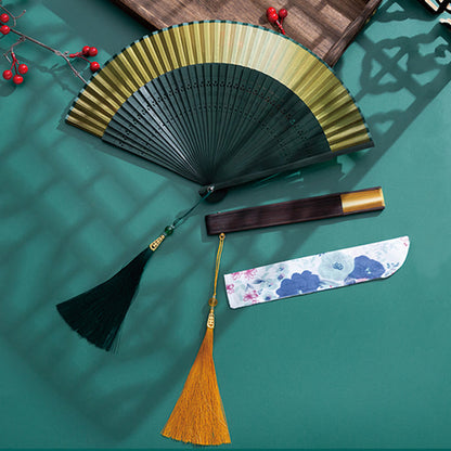 Mythstone Gradient Handheld Bamboo Folding Fan