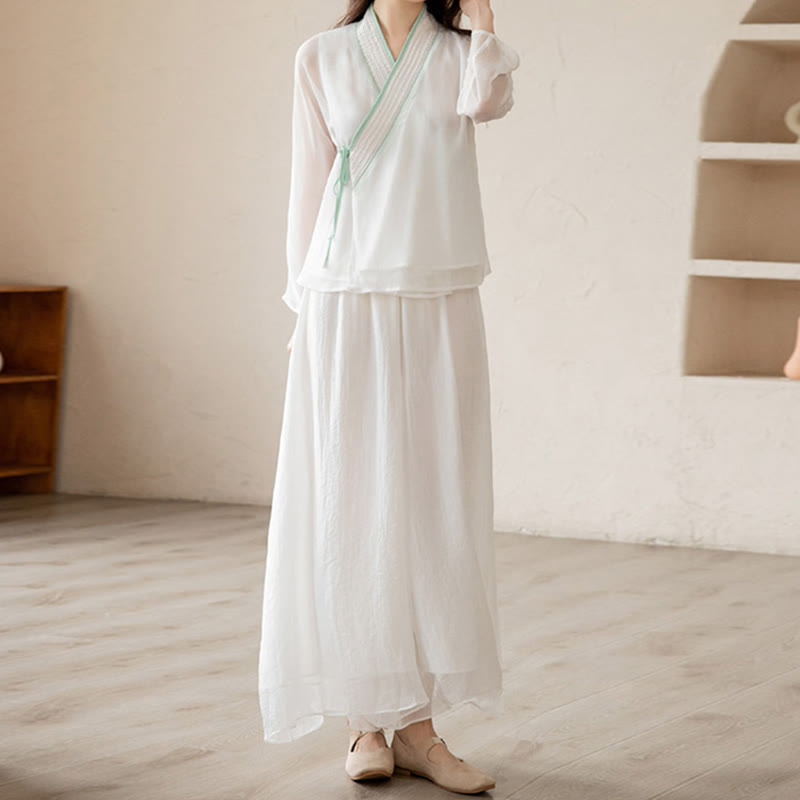 Mythstone Retro Prayer Zen Spiritual Meditation Practice Chiffon Clothing Women's Set