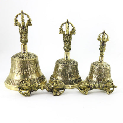 Mythstone Tibetan Meditation Bell and Vajra Dorje Copper Balance Handmade Decoration Set