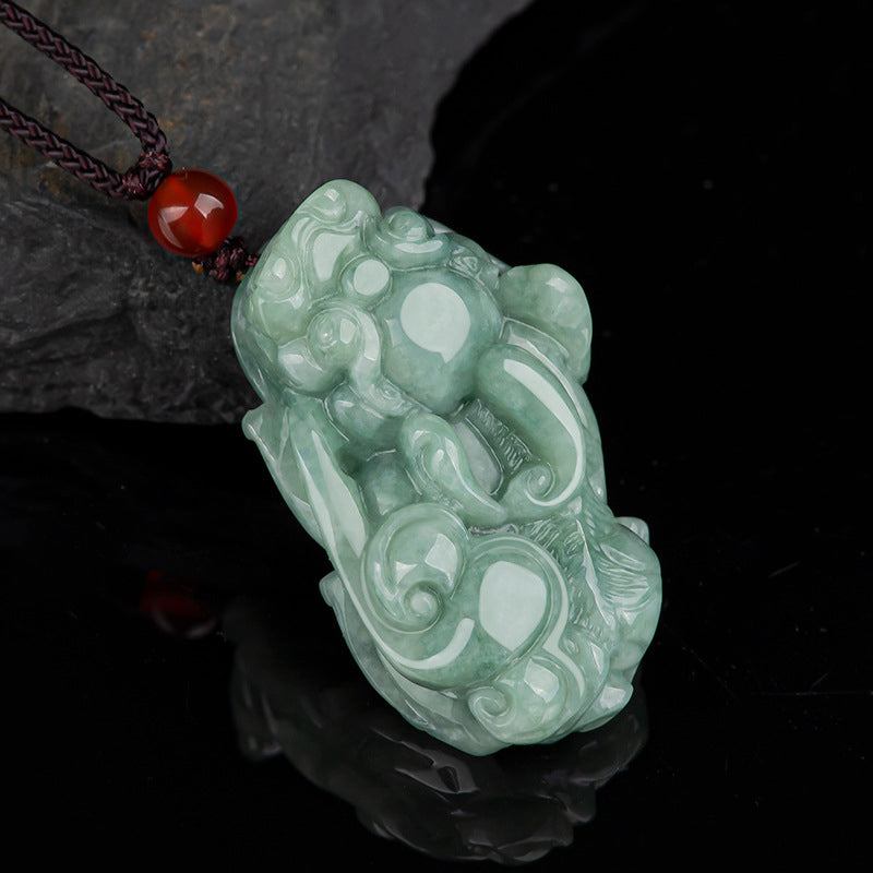 Mythstone Jade PiXiu Wealth Luck String Necklace Pendant