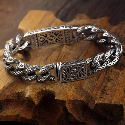 Mythstone Vintage Patterns Engraved Healing Bracelet