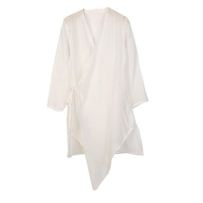 Ropa de mujer para practicar yoga, meditación, espiritualidad, zen, patrón simple en blanco y beige Mythstone