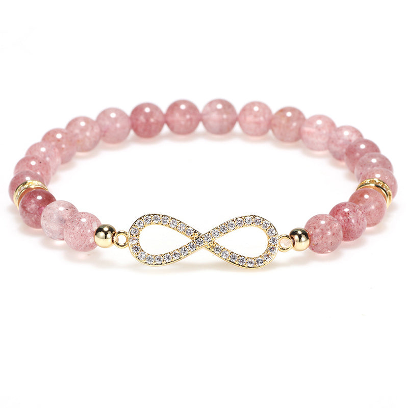 Mythstone Natural Strawberry Quartz Positivity Healing Bracelet