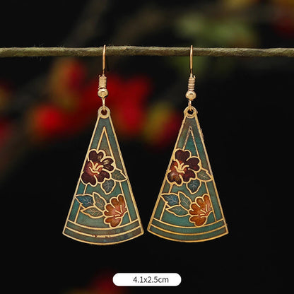 Mythstone Lotus Butterfly Flower Alloy Copper Enlightenment Drop Earrings